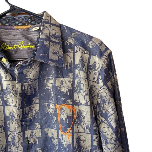 ROBERT GRAHAM
Men's Blue
The Audition Embroidered Film Stripe Sport Shirt large - Picture 11 of 11